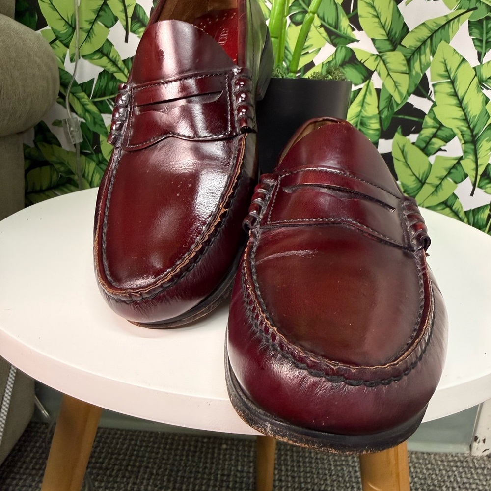 GH BASS Weejuns Men's Burgundy Leather Penny Loafers Size 8.5 D